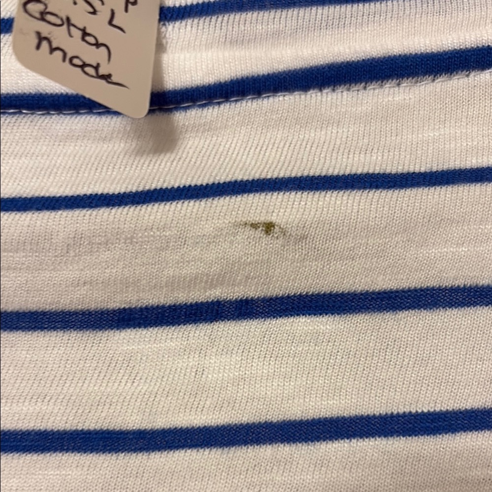 NWT Banana Republic Blue White Sleeveless Tee with Tie Front - Picture 11 of 12